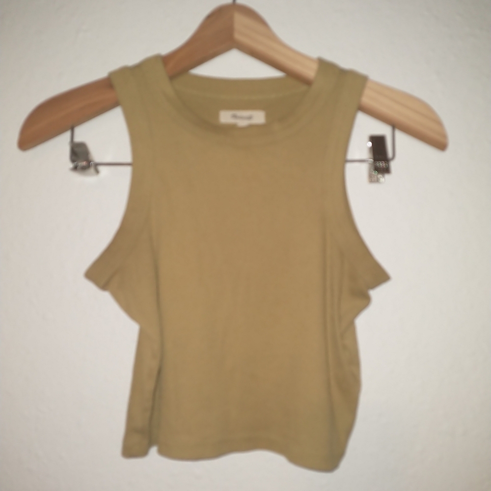 Madewell Crop Khaki Tank Top Size X small
